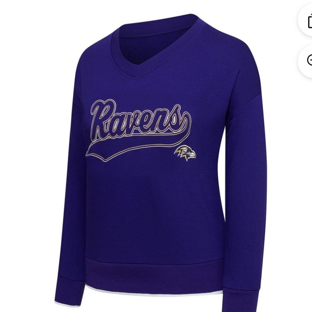 women, NFL ravens sleepwear top size small pullover measures pit
